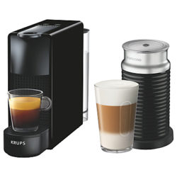 Nespresso Essenza Mini Coffee Machine with Aeroccino by KRUPS, Black